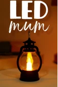 Led Mum Mini Kamp Tipi 1 Adet Pil Dahil Dumansız Alev Ledli  Dekor Işığı SİYAH PT430 - 1