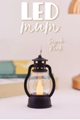 Led Mum Mini Kamp Tipi 1 Adet Pil Dahil Dumansız Alev Ledli  Dekor Işığı SİYAH PT430 - 2