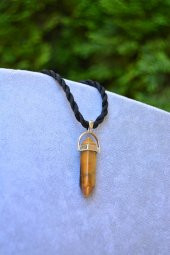 STONEAGE Kaplan Gözü Doğal Taş Bayan Kolye ve İpek Kordon thumbnail 1