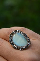 STONEAGE Kedi Gözü Bebek Mavisi Ayarlanabilir Kadın Yüzük thumbnail 1