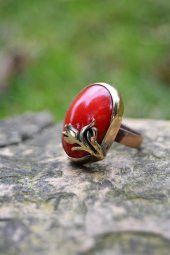 STONEAGE Kırmızı El Yapımı Seramik Ayarlanabilir Bayan Yüzük thumbnail 2