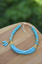 STONEAGE Mint Mavi Çek Kristali Bayan Bileklik thumbnail 1