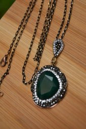 STONEAGE Özel Tasarım Pırlanta Görünümlü Bayan Kolye thumbnail 4