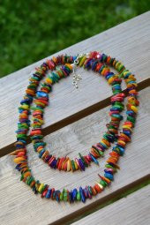 STONEAGE Renkli Sedef Doğal Taş Bereket Yaz Bayan Kolyesi Hediye thumbnail 1