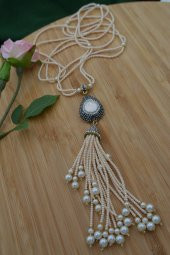 STONEAGE Sakız İncili Özel Tasarım Şık Kolye thumbnail 2