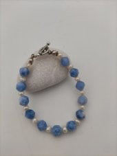 STONEAGE Şifa Bilekliği Mavi Kuvars ve İnciden T Kilitli Tararım thumbnail 3