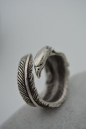 STONEAGE Unisex Ayarlanabilen Kartal ve Tüy Figürlü Bohem Pirinç thumbnail 1