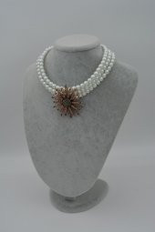 STONEAGE Üç Sıra İncili Güneş Kolye Özel Tasarım thumbnail 7