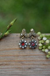 STONEAGE Yakut ve Zirkon Taşlı Bayan Otantik Küpe - 1