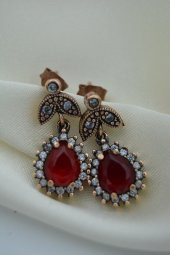 STONEAGE Yakut ve Zirkon Taşlı Zarif Küpe - 2