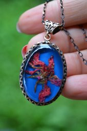 STONEAGE Yaşayan Bayan Kolye Gerçek Kuru Çiçekli ve Zincir Hediye thumbnail 3