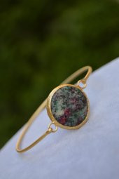 STONEAGE Yeşim Altın Kaplama Bayan Taşlı Bileklik thumbnail 1