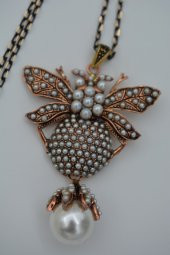 STONEAGE Zirkon Taşlı Arı Kolye Zincir Hediyeli ve Özel Kutusunda thumbnail 2