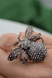 STONEAGE Zirkon Taşlı Ayarlanabilir Hayvan Figürlü Bayan Yüzük thumbnail 1