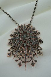 STONEAGE Zirkon Taşlı Broş Hem Broş Hem Kolye Olarak Kullanılır - 5