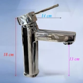 Jetta Mix Batarya Krom Lavabo Banyo Mutfak Musluğu Musluk Mermer Tezgah Üstü Çift Su Giriş Evye - 2