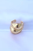 Pirinç Gold Renk Ayarlanabilir Damla Yüzük - TJ-BYK3174 - 2