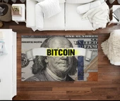 Dijital Baskılı Bitcoin Desenli Halı - 1