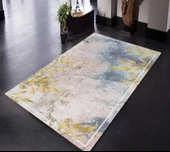 Dijital Baskılı Yaprak Tasarım Desenli Halı - 2