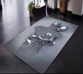 Dijital Baskılı Metal Heykel Çift Desenli Halı - 2