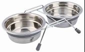 Trixie Köpek Mama Su Kabı, Tıkırtısız, Paslanmaz Çelik, 2 x 0,45 lt/ø 13 cm, Gri - 1