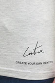 Erkek Açık Gri Couture Baskılı Bisiklet Yaka T-shirt - 6