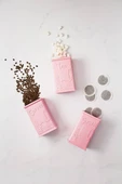 Akrilik Soft Pembe Şeker Kahve Çay Kavanozu 500 Ml (Vakum Kapak ) - 1
