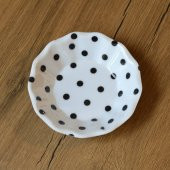 Melamin Kahveci Çay Tabağı 50 Adet : Siyah Puantiye - 1