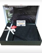 Cotton Box Çift Kişilik Jakarlı Saten Nevresim Takımı Dama Siyah - 3