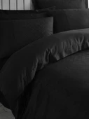 Cotton Box Çift Kişilik Jakarlı Saten Nevresim Takımı Dama Siyah - 2