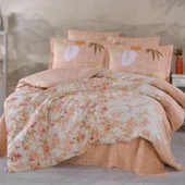 Hobby Çift Kişilik Poplin Nevresim Lily Somon - 1