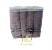 Nevresim Dünyası Basic Lila 4lü 50x90cm Havlu Seti - 1