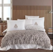 Hobby Çift Kişilik Saten Nevresim Mirabel Kahve - 1