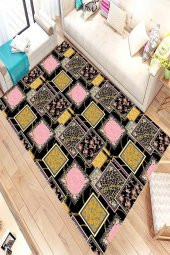 Antibakteriyel Yıkanabilir Kaymaz Dot Taban Dijital Baskı Salon Halısı İNMRC1808 - 1