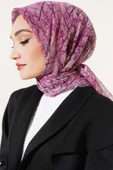 Mermer Desen Flamu Cotton Eşarp Mürdüm - 2