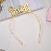 Bride Tek Taş Metal Bekarlığa Veda Partisi Taç - Gold - 1