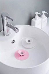 Lavabo Tıpası 2 Adet Silikon Dokunmatik Mutfak Tıkacı Süzgeçli Evye Banyo Küvet Gider Tıpası - 4