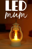 Led Mum Mini Kamp Tipi 1 Adet Pil Dahil Dumansız Alev Ledli  Dekor Işığı Beyaz PT430 - 1