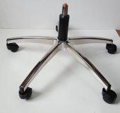 Oyuncu Koltuğu Krom Yıldız Ayak Siyah Pistonlu Çap 70 cm - 1