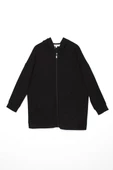 Siyah-Fermuarlı Sweat Hırka - 5