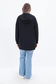 Siyah-Fermuarlı Sweat Hırka - 3