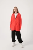 Nar Çiçeği-Fermuarlı Sweat Hırka - 1