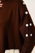 Düğme Detaylı Püsküllü Tunik Acı Kahve - 4