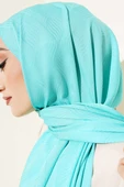 İllüzyon Desen Jakar Şal Turkuaz -118 thumbnail 4