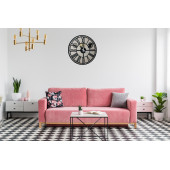 Vinyet Platin Aynalı Kareli Roma Rakamlı Metal Duvar Saati 40cm - 4