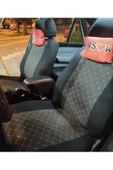 ZMR OTO AKSESUAR Mitsubishi Safir Lüks Kapitone Kumaş Oto Koltuk Kılıfı Ön ve Arka Set - Turuncu Uyumlu - 3