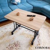 Tekerlekli Masa Orta Sehpa 60x100 Cm Siyah Metal Ayak Cordoba - 1