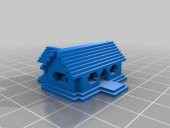 Küçük Minecraft Evi Masaüstü Dekoratif Çocuk Oyuncak Aksesuar Mavi - 1