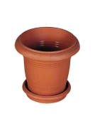 Omnipazar SY-5920 Kahverengi Yuvarlak Antik Saksı Takımı 25 lt No 4 - 1