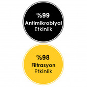 Mutlu Maske Gümüş İyonlu Antiviral Kumaş Siyah Renkli Yıkanabilir Bez Koruyucu Maske 3'lü Paket - 3